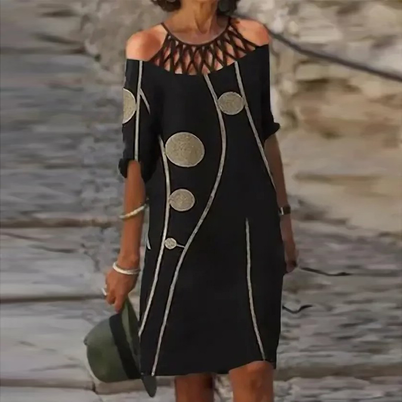 2022 여름 여성 하프 슬리브 비치 드레스 여자 얼굴 인쇄 미디 드레스 캐주얼 편안한 루즈 드레스 Homewear Vestido Playa
